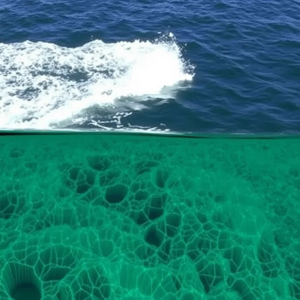 Bathymetric split sea view